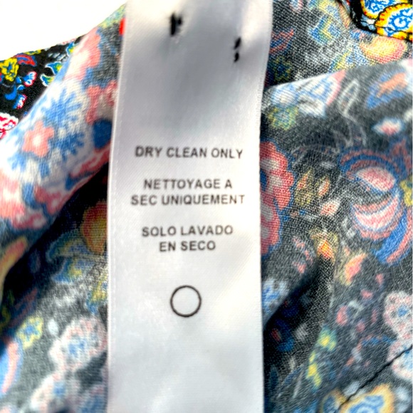 Frame XS Single Sleeve & Shoulder Blue Floral Print Top - Picture 15 of 15